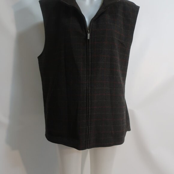 Mens Ermenegildo Zegna Brown, Red Plaid Vest XXL/56 - Picture 6 of 12